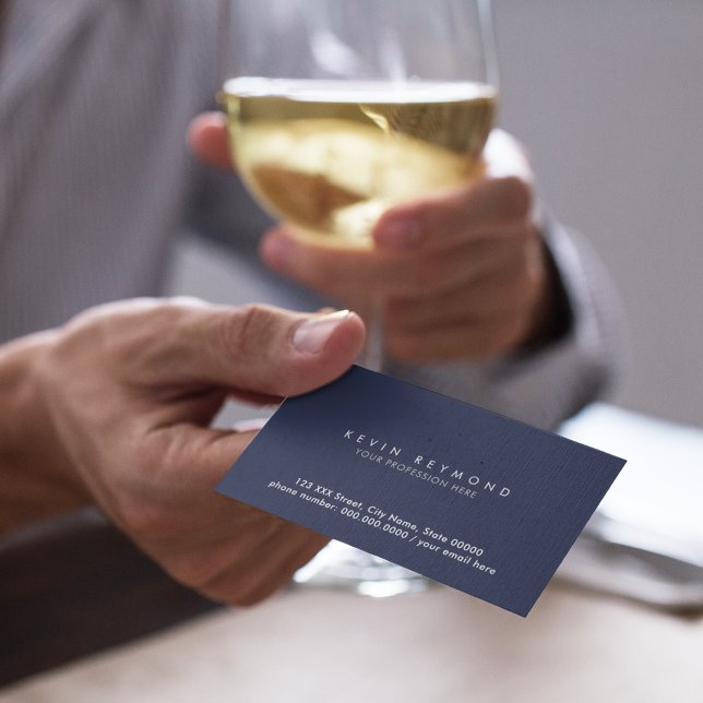 minimal basic dark blue navy professional business card (Creator Uploaded)