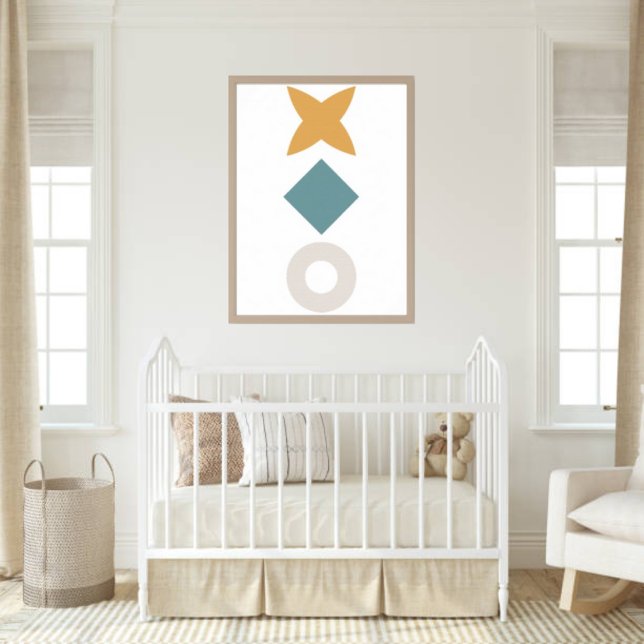 Minimal Bauhaus Nursery Wall Art Poster (Neutral Bauhaus wall art for modern nurseries. Clean, warm, and timeless.)