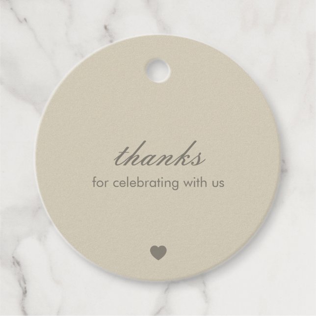 Minimal Beautiful Beige Favour Tag (Front)