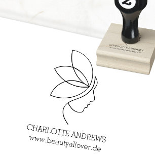 Minimal, Beauty, Logo, Line Art Rubber Stamp