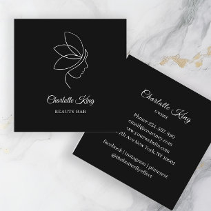 Minimal, Beauty, Logo, Line Art, Salon  Square Business Card