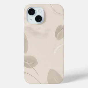 Minimal Beige Aesthetic Leaves Case