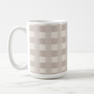 Minimal Beige Checkerboard Design Coffee Mug