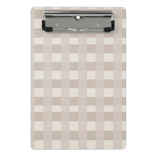 Minimal Beige Checkerboard Design Mini Clipboard