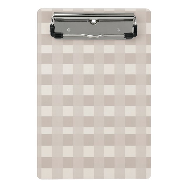Minimal Beige Checkerboard Design Mini Clipboard (Front)