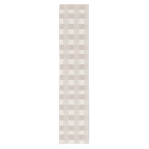 Minimal Beige Checkerboard Design Short Table Runner