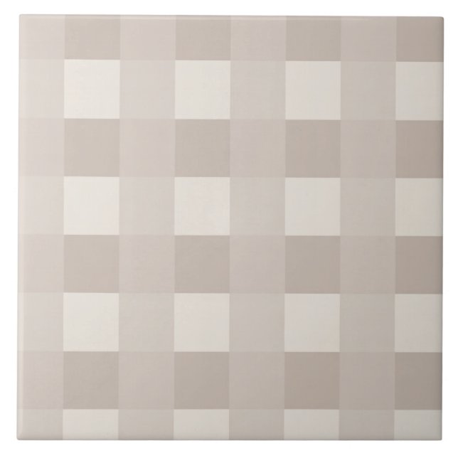 Minimal Beige Checkerboard Design Tile (Front)