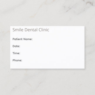 Minimal Beige Dental Appointment Card One Line