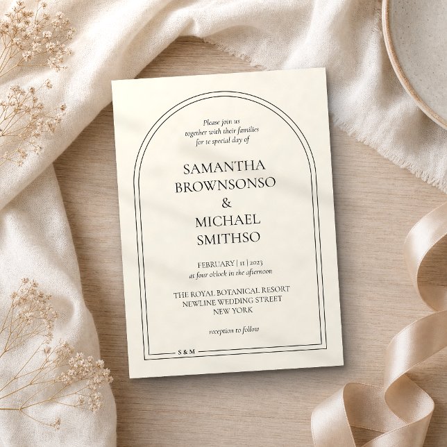 Minimal Beige Simple Wedding Invitation (Creator Uploaded)