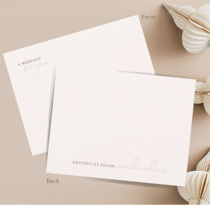 Minimal Beige White A Message For You Card