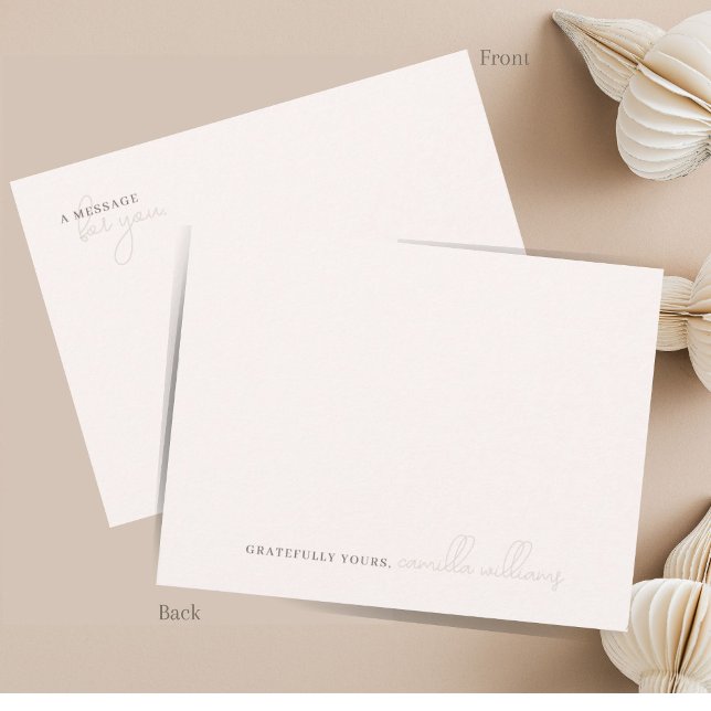 Minimal Beige White | A Message For You  Card (Creator Uploaded)