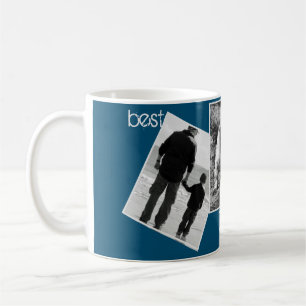 Minimal Best Dad Ever black & white Photo Collage Coffee Mug