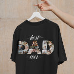 Minimal Best Dad Ever DAD 18 Photo Collage T-Shirt<br><div class="desc">The best dad ever full colour photo collage t-shirt is here to celebrate the remarkable father in your life. Customise this unique piece with 18 of your most special photos, forming the word "dad". The words "best and "ever" are designed in an elegant script. A stylish and truly personalised gift...</div>
