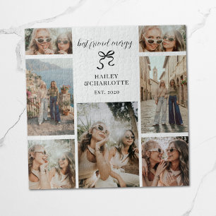 Minimal Best Friends Modern BFF Photo Gift Jigsaw Puzzle
