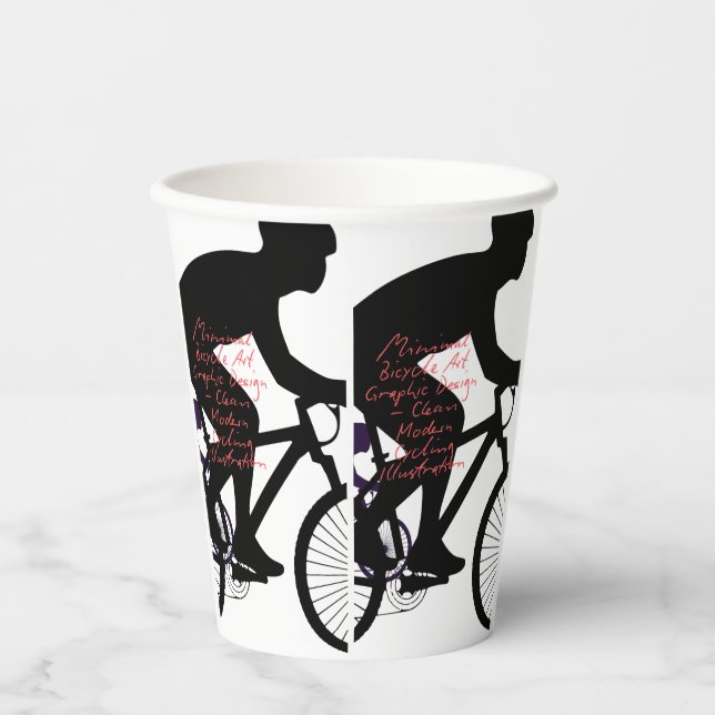 Minimal Bicycle Art Paper Cups (Front)