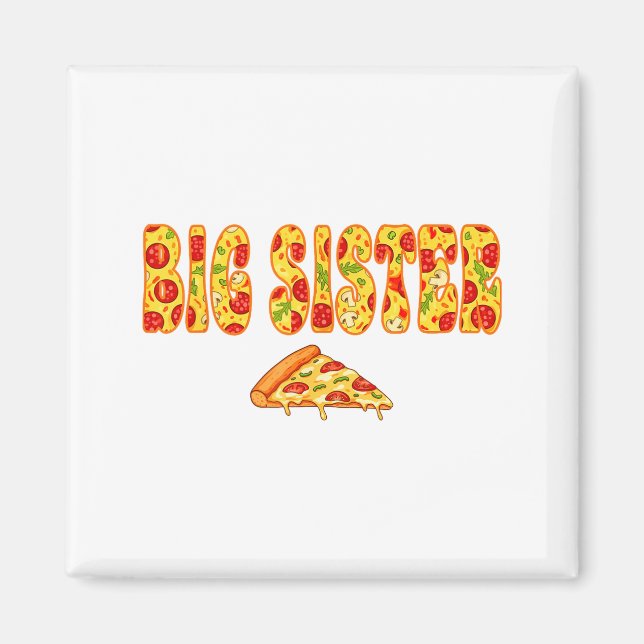 Minimal Big Sister Matching Birthday Squad Magnet (Front)