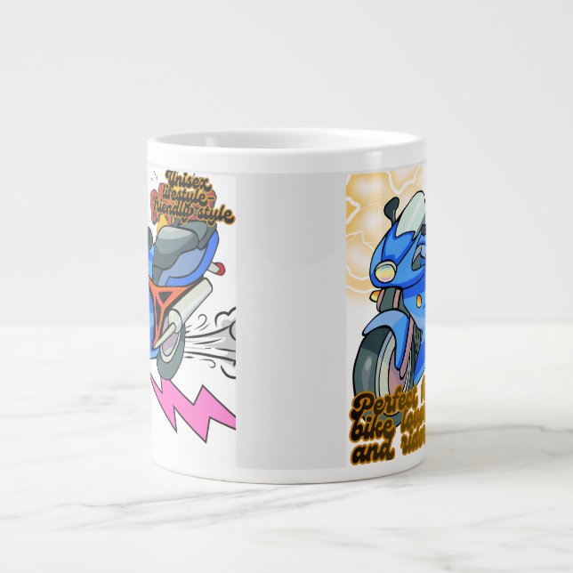 Minimal Bike Art Graphic  Large Coffee Mug (Front)