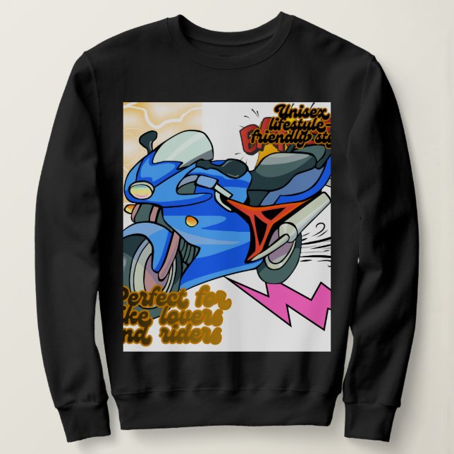 Minimal Bike Art Graphic – Modern Motorcycle Sweatshirt (Design Front)