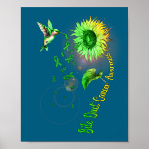 Minimal Bile Duct Cancer Sunflower Hummingbird Poster