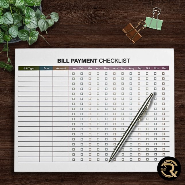 Minimal Bill Payment  Notepad (Creator Uploaded)