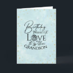 Minimal Birthday Typography Greeting for Grandson  Card<br><div class="desc">This minimalist birthday typography greeting card is designed especially for a grandson, blending modern simplicity with a warm and youthful feel. The front features a soft watercolor inspired background with a clean minimalist look, paired with expressive typography created using a mix of modern fonts arranged in a playful yet refined...</div>