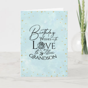 Minimal Birthday Typography Greeting for Grandson  Card