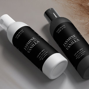 Minimal Black 8 OZ Skincare Bottle Product Label