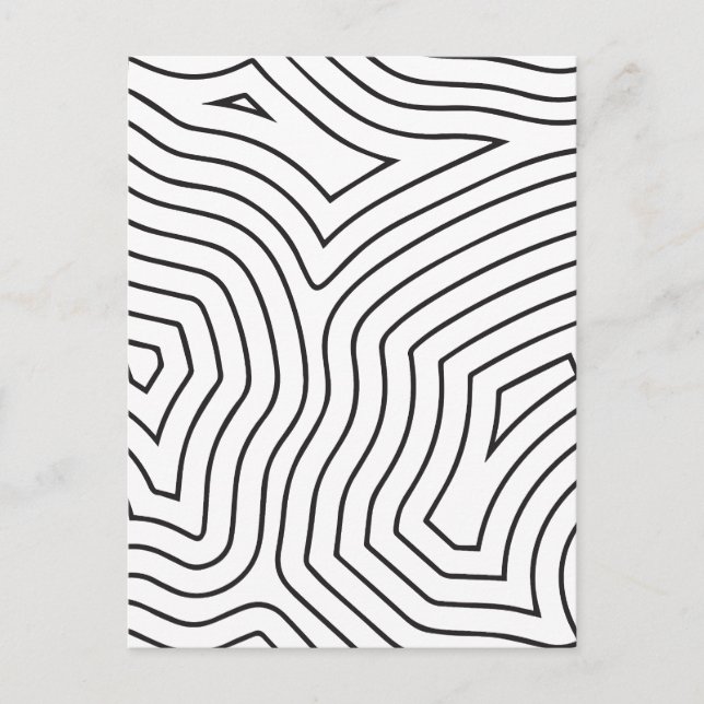Minimal black and white abstract  holiday postcard (Front)