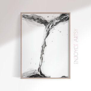 Minimal black and white abstract wall art