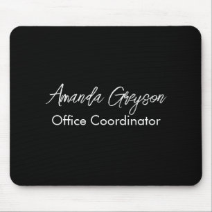 Minimal Black and White Add Your Name Monogram Mouse Pad