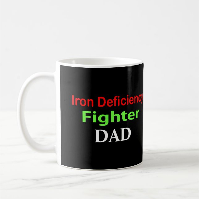 minimal black and white Anaemia Iron Deficiency Coffee Mug (Left)