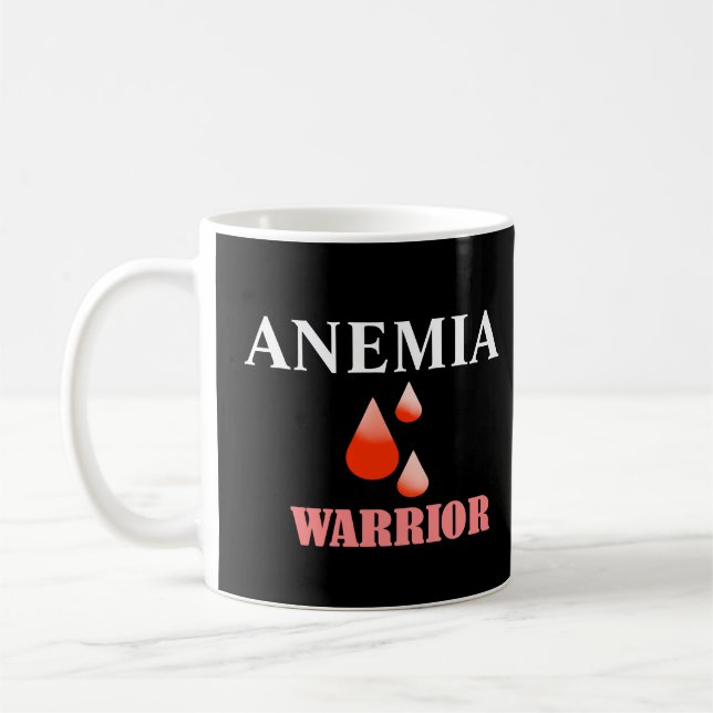 minimal black and white Anaemia Iron Deficiency Coffee Mug (Left)