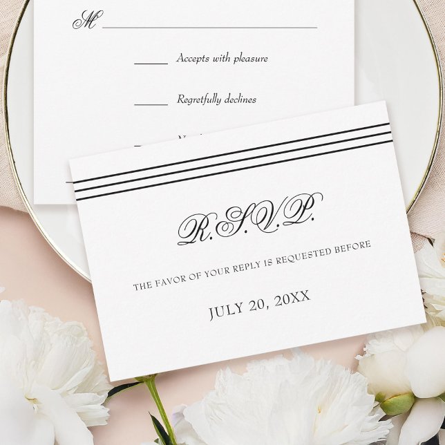 Minimal Black and White Bar Mitzvah Rsvp Response (Creator Uploaded)