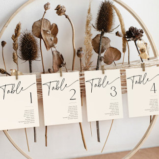 Minimal Black and White Bridal Shower Table Name Invitation