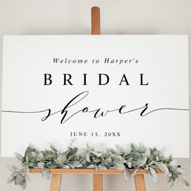 Minimal Black and White Bridal Shower Welcome Sign (Creator Uploaded)