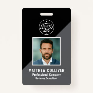 Minimal Black and White Corporate Photo ID ID Badge