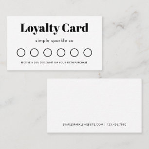 Minimal Black and White Customer Loyalty Card
