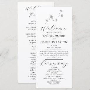 Minimal Black and White Dandelion Puff Ceremony