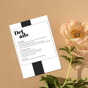 Minimal Black and White Details Enclosure Card
