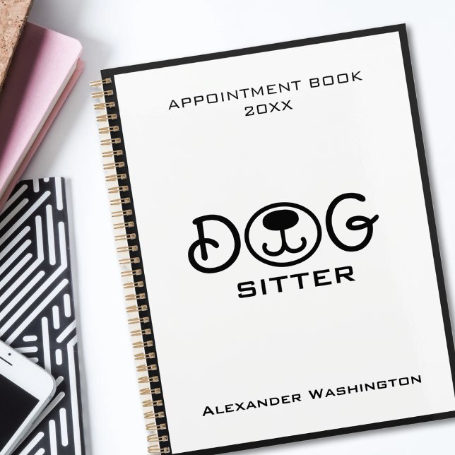 Minimal Black and White Dog Service Appointment Planner (Minimal Black and White Dog Service Appointment Planner)