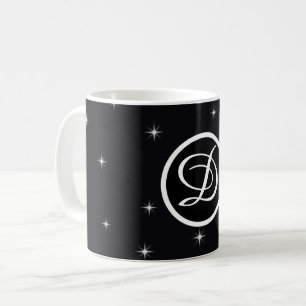 minimal black and white elegant retro coffee mug