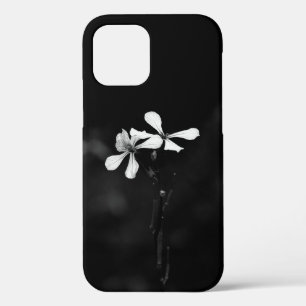 minimal black and white floral iPhone 12 pro case