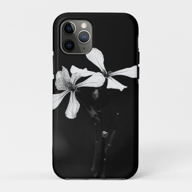 minimal black and white floral Case-Mate iPhone case (Back)