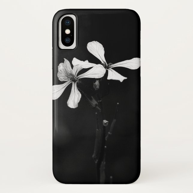 minimal black and white floral Case-Mate iPhone case (Back)