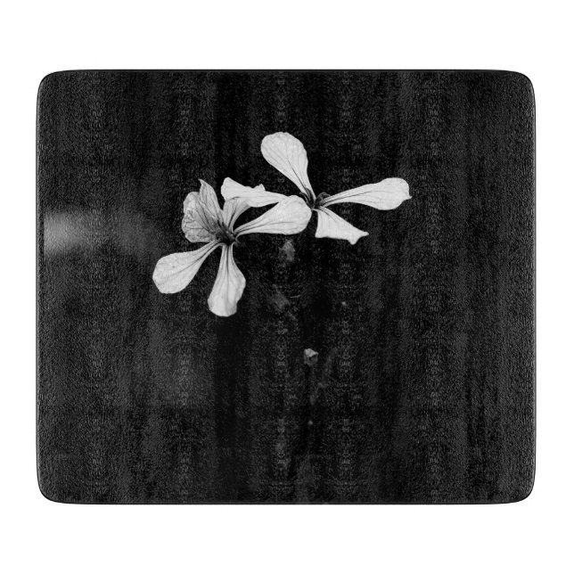 minimal black and white floral cutting board (Front)