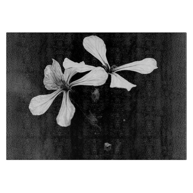 minimal black and white floral cutting board (Front)