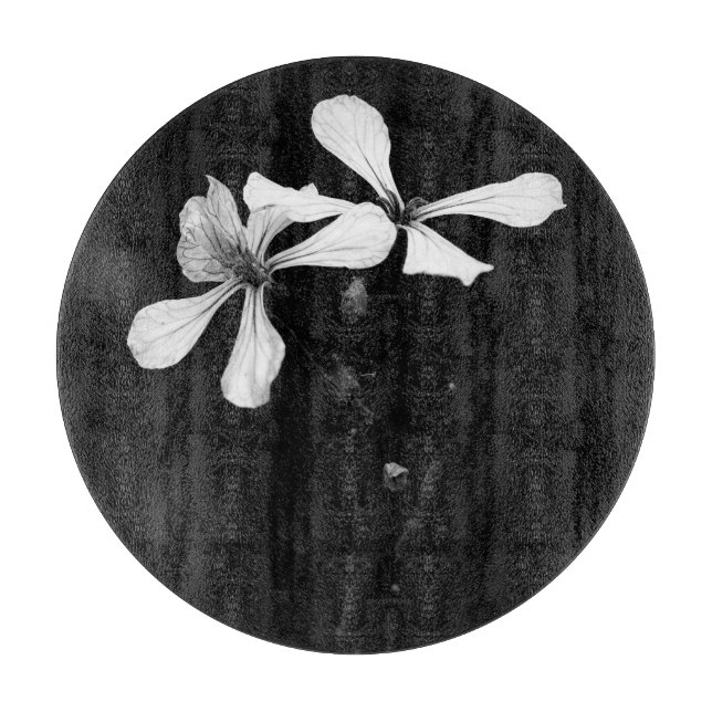 minimal black and white floral cutting board (Front)