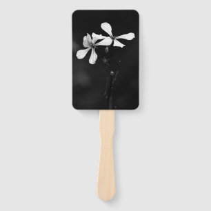 minimal black and white floral hand fan