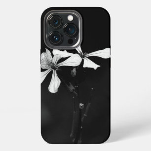 minimal black and white floral iPhone 13 pro case