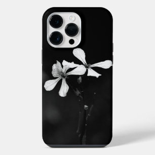 minimal black and white floral iPhone 14 pro max case